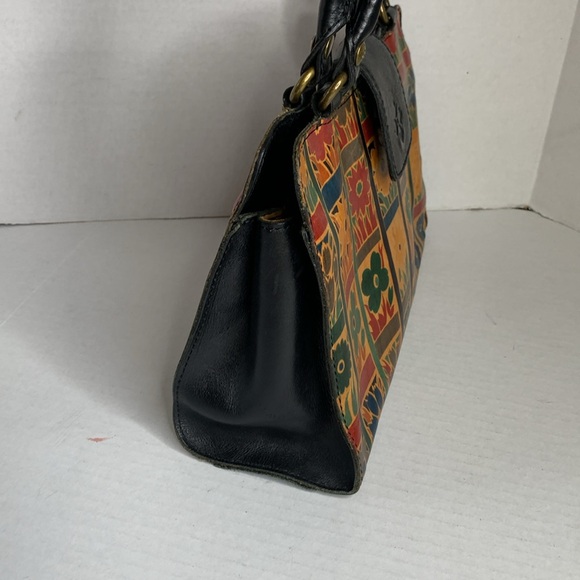 Patricia Nash Rienzo floral leather satchel shoulder bag - Picture 4 of 12